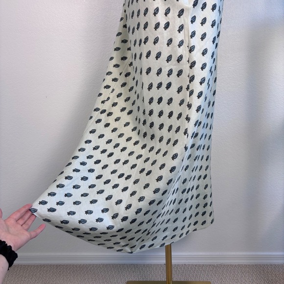 Banana Republic Viscose-Linen Ruched Midi Dress, Green Botanical Print 14 NWT - Picture 16 of 16